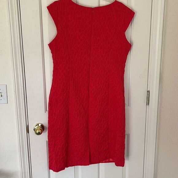 Sandra Darren red Sheath/Bodycon Dress with bow Size 16 - Picture 7 of 10